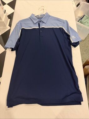 adidas Men’s Navy and Light Blue Performance Polo